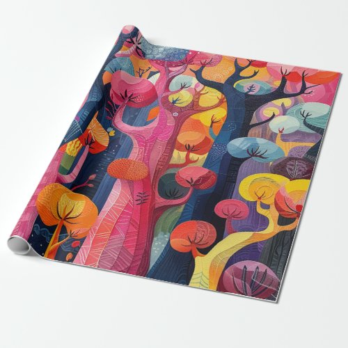 Colorful Abstract Forest Wrapping Paper