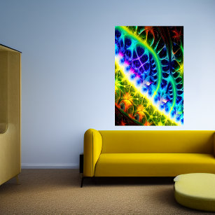 Colorful abstract fractal art   AI Art  Poster