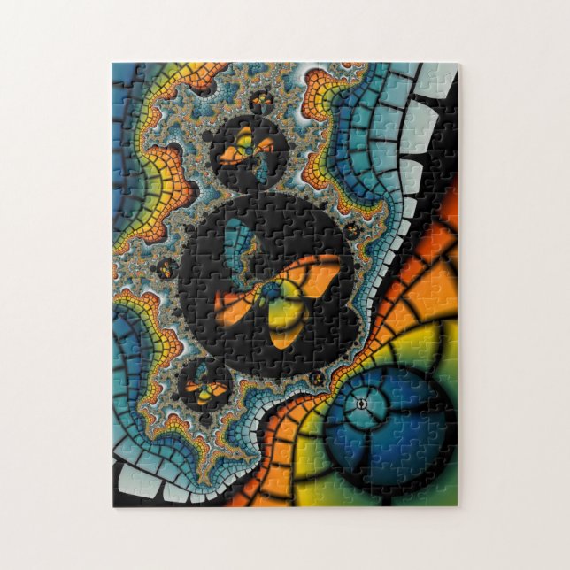 colorful abstract Fractal Butterfly Cacoon puzzle (Vertical)