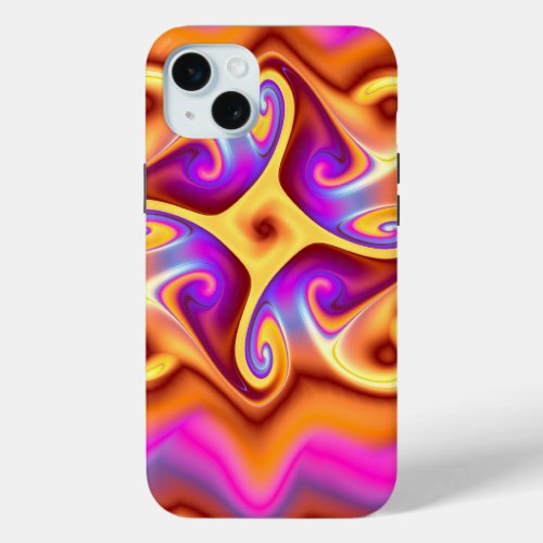 Colorful Abstract Fractal iPhone 15 Plus Case