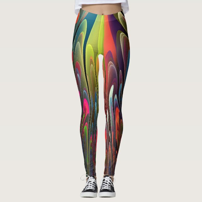 Colorful Abstract Fractal Leggings (Front)