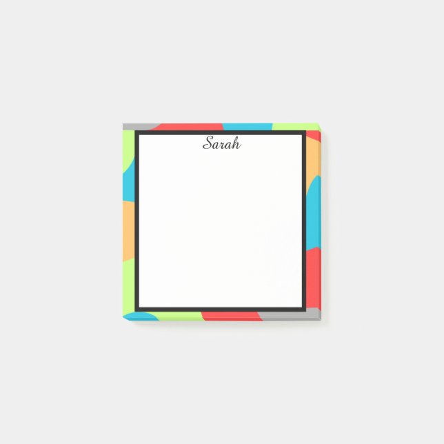 Colorful Abstract Frame Sticky Notes (Front)