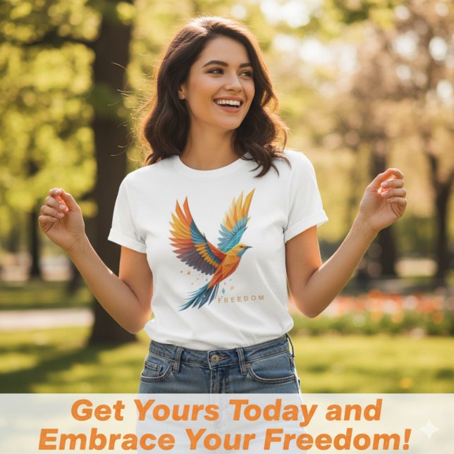 Colorful Abstract Freedom Bird Art T-Shirt (Colorful Abstract Freedom Bird Art)