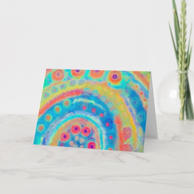 Colorful Abstract Fun Blue Modern  Card (Front)