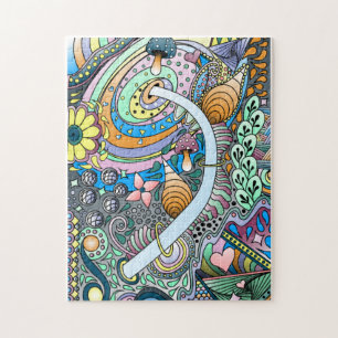 Colorful Abstract Fun Bright Original Art Jigsaw P Jigsaw Puzzle