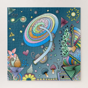 Colorful Abstract Fun Bright Original Art Jigsaw Puzzle