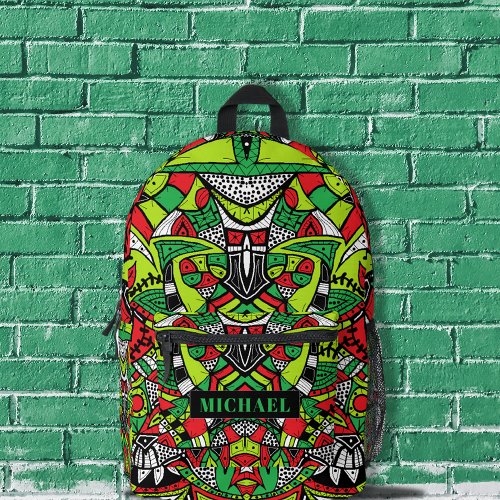 Colorful Abstract Funky Geometric Kaleidoscope  Printed Backpack