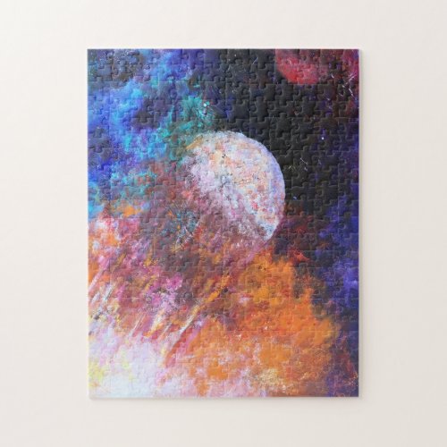 Colorful Abstract Galaxy Outer Space Painting  Jigsaw Puzzle