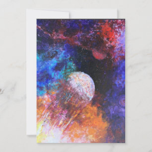 Colorful Abstract Galaxy Outer Space Painting Thank You Card