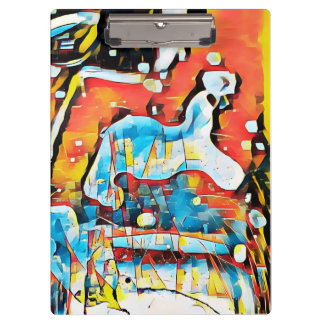 Colorful Abstract Geometric Art Clipboard