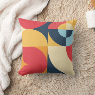 Colorful Abstract geometric art pattern of circles Throw Pillow