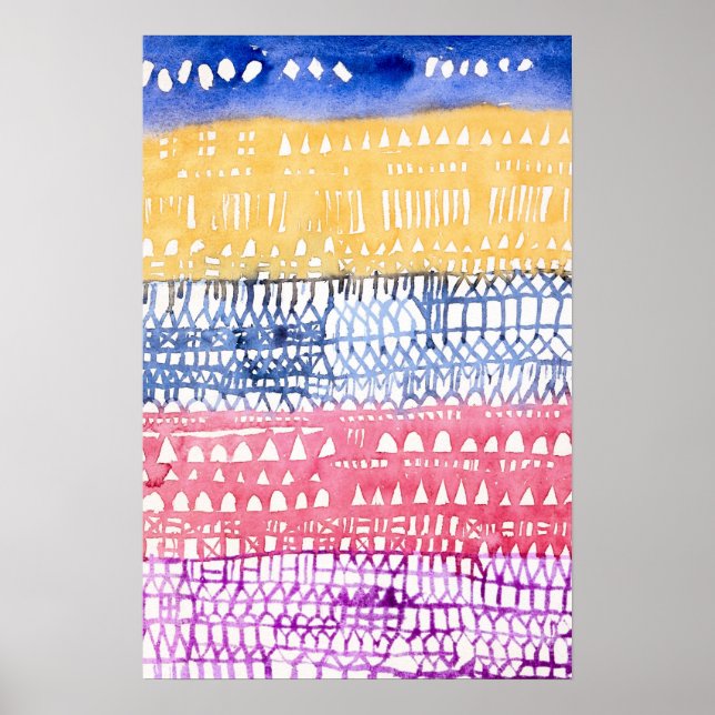 Colorful Abstract Geometric Art Poster (Front)