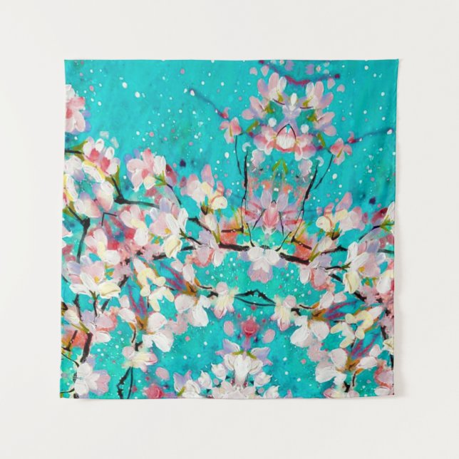 Colorful Abstract Geometric Background Pattern Tapestry (Front)