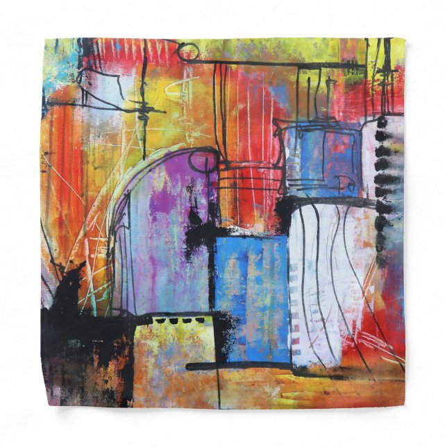 Colorful Abstract Geometric Bandana (Front)