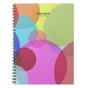 Colorful Abstract Geometric Circles Personalised Notebook