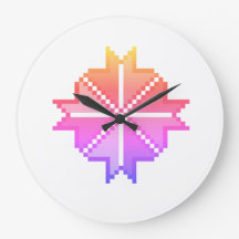 Colorful Abstract Geometric Flower Two-Tone Canvas