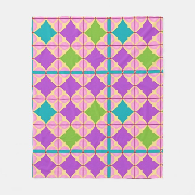 🔷 Colorful Abstract Geometric Harmony Blanket 🌈 (Front)