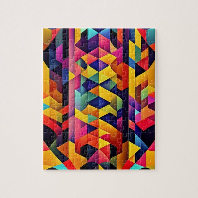 Colorful Abstract Geometric Jigsaw Puzzle (Vertical)