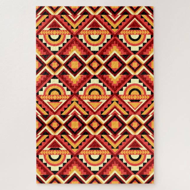 Colorful Abstract Geometric Kaleidoscope Pattern Jigsaw Puzzle (Vertical)