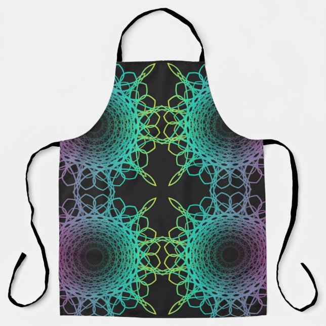 Colorful abstract geometric lace seamless pattern  apron (Front)