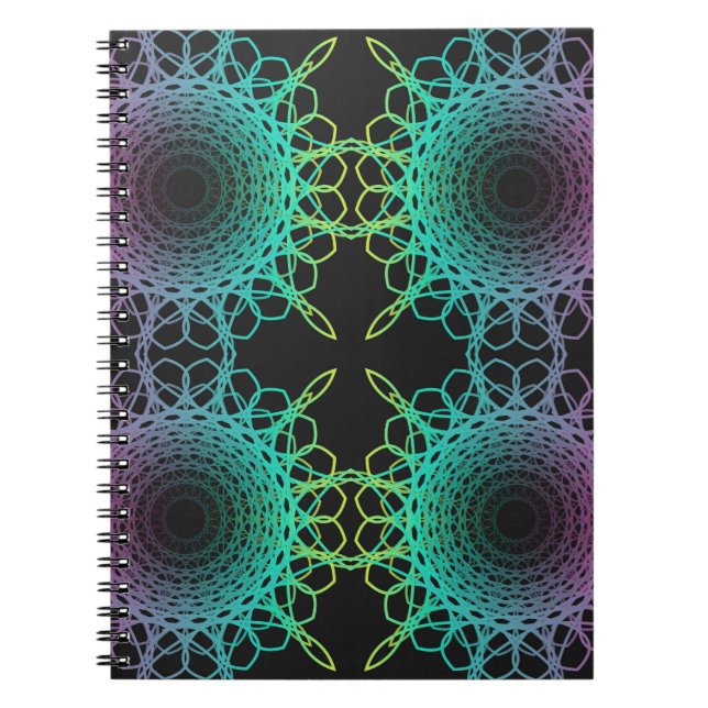 Colorful abstract geometric lace seamless pattern  notebook (Front)