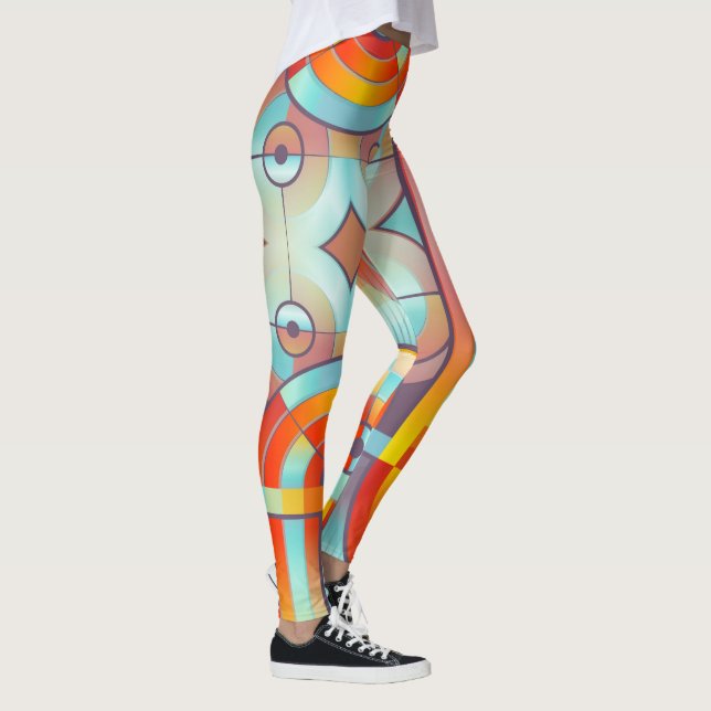 Colorful Abstract Geometric Leggings (Right)
