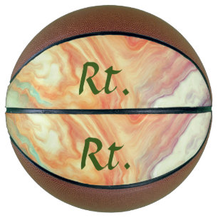 Colorful abstract geometric marble add name letter basketball