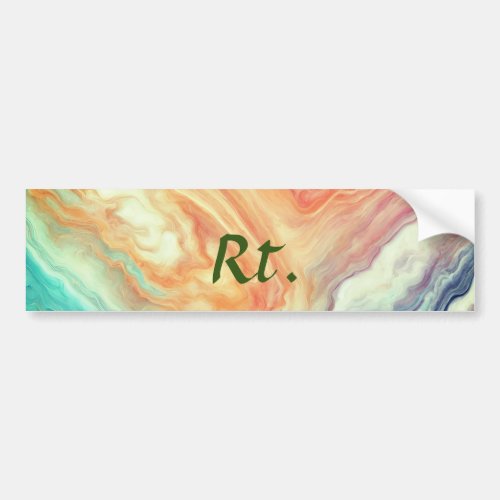Colorful abstract geometric marble add name letter bumper sticker