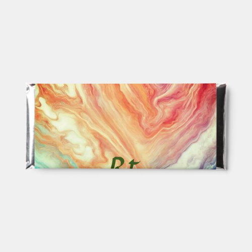 Colorful abstract geometric marble add name letter hershey bar favors