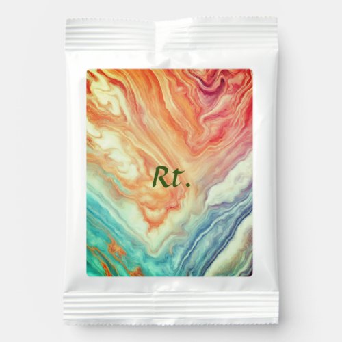 Colorful abstract geometric marble add name letter margarita drink mix