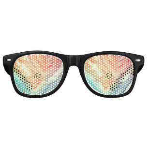Colorful abstract geometric marble add name letter retro sunglasses