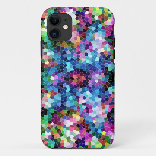 Colorful Abstract Geometric Mosaic Pattern iPhone 11 Case