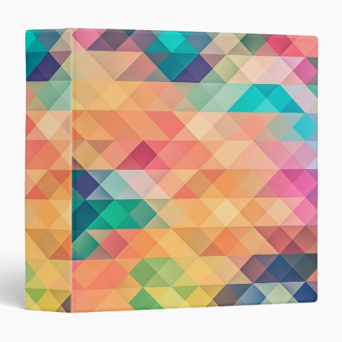 Colorful Abstract Geometric Pattern 3 Ring Binder