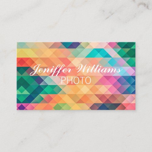 Colorful Abstract Geometric Pattern   Business Card