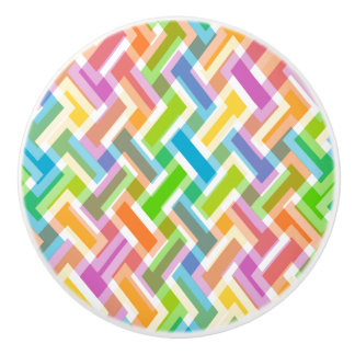 Colorful Abstract Geometric Pattern Ceramic Knob