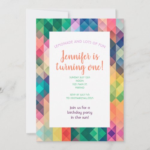 Colorful Abstract Geometric Pattern               Invitation