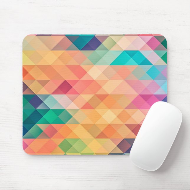 Colorful Abstract Geometric Pattern Mouse Pad (With Mouse)