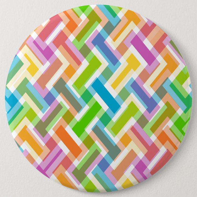 Colorful Abstract Geometric Pattern Pinback Button (Front)