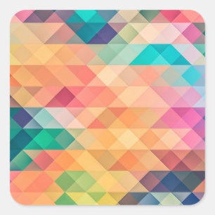 Colorful Abstract Geometric Pattern Square Sticker