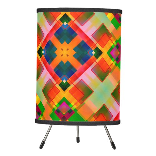Colorful Abstract Geometric Pattern  Tripod Lamp