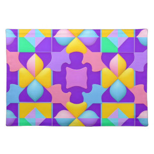 Colorful Abstract Geometric Patterns Cloth Placemat