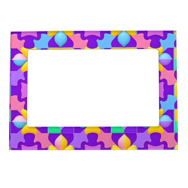 Colorful Abstract Geometric Patterns Magnetic Frame (Front)
