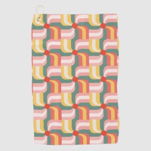 Colorful Abstract Geometric Pinwheels Golf Towel