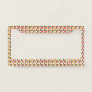 Colorful Abstract Geometric Pinwheels License Plate Frame