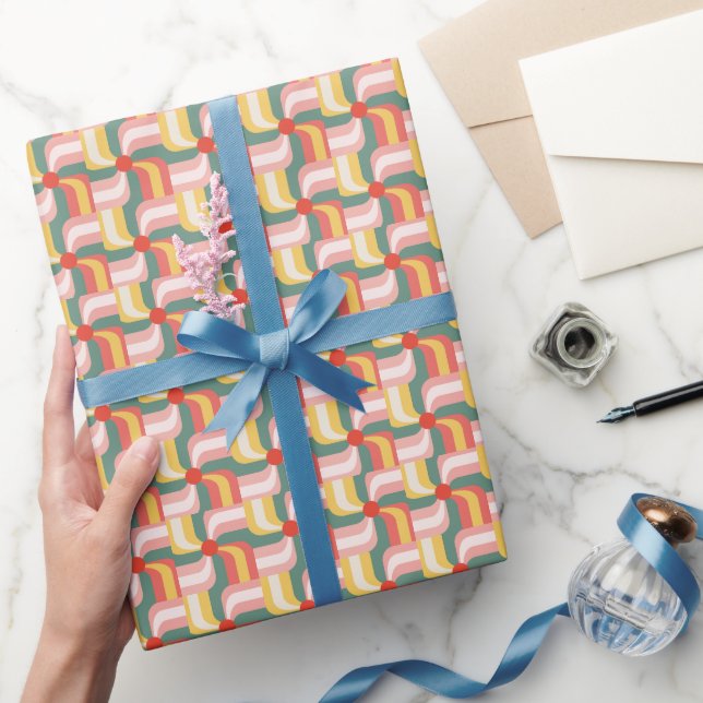 Colorful Abstract Geometric Pinwheels Wrapping Paper (Gifting)