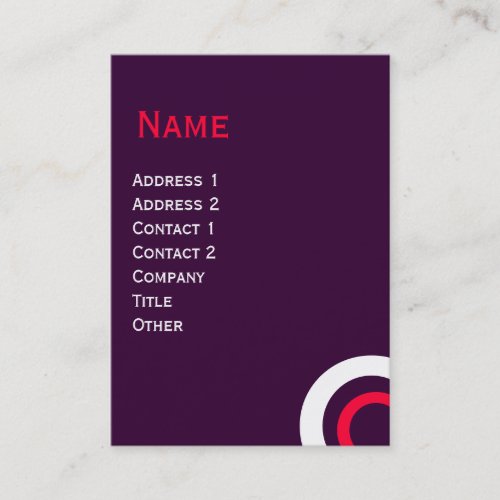 COLORFUL ABSTRACT GEOMETRIC RED PURPLE CIRCLES BUSINESS CARD