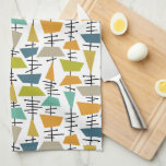 Colorful Abstract Geometric Retro Mid Century Kitchen Towel<br><div class="desc">If you’re looking to liven up your kitchen this fun mid century pattern kitchen towel will help you do just that! This towel features abstract shapes and lines in the colors of turquoise blue,  avocado green,  orange,  tan,  blue,  and black…and will look fab hanging on your oven door.</div>