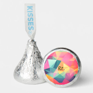 Colorful abstract geometric shapes add letter name hershey®'s kisses®