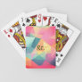 Colorful abstract geometric shapes add letter name playing cards