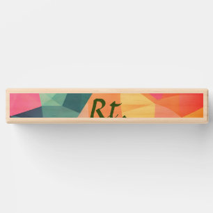 Colorful abstract geometric shapes add letter name topple tower
